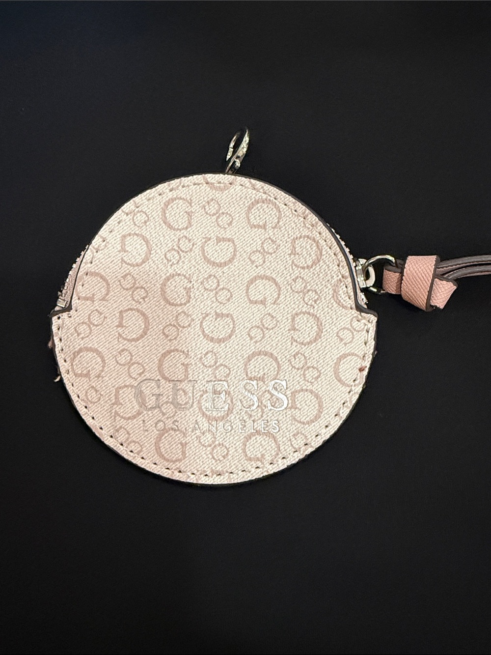 Guess Round Logo Coin Pouch in Blush